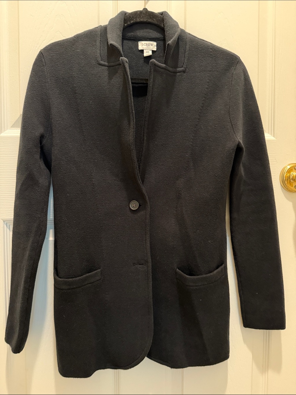 J. Crew Black Single-Button Knit Blazer Jacket